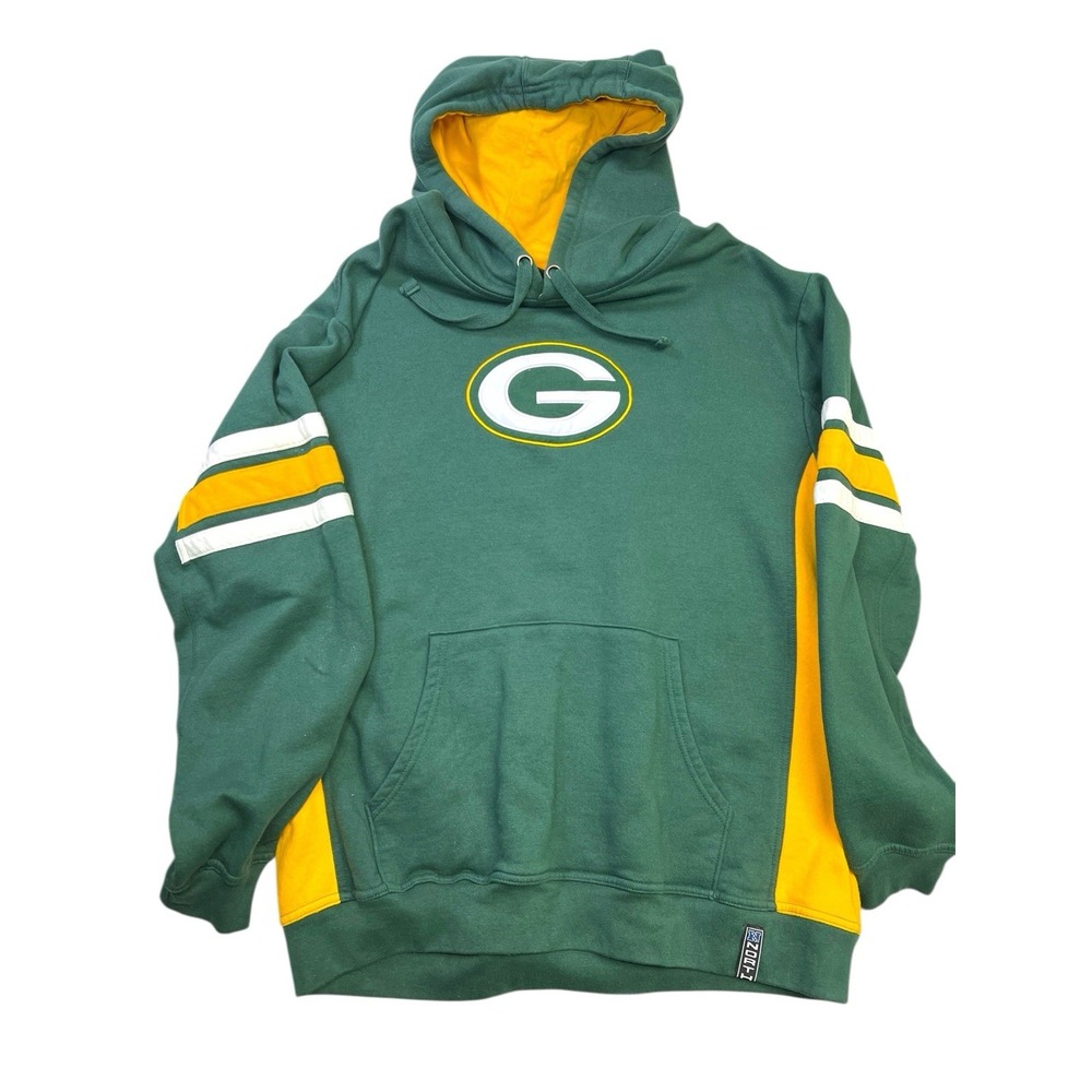 NFL‎ Team Apparel Green Bay Packers Hooded Sweatshirt Green Men's Size XL New
